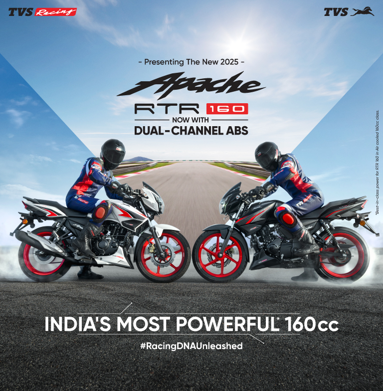 1000039858 2025 TVS Apache RTR 160 launched with dual channel ABS